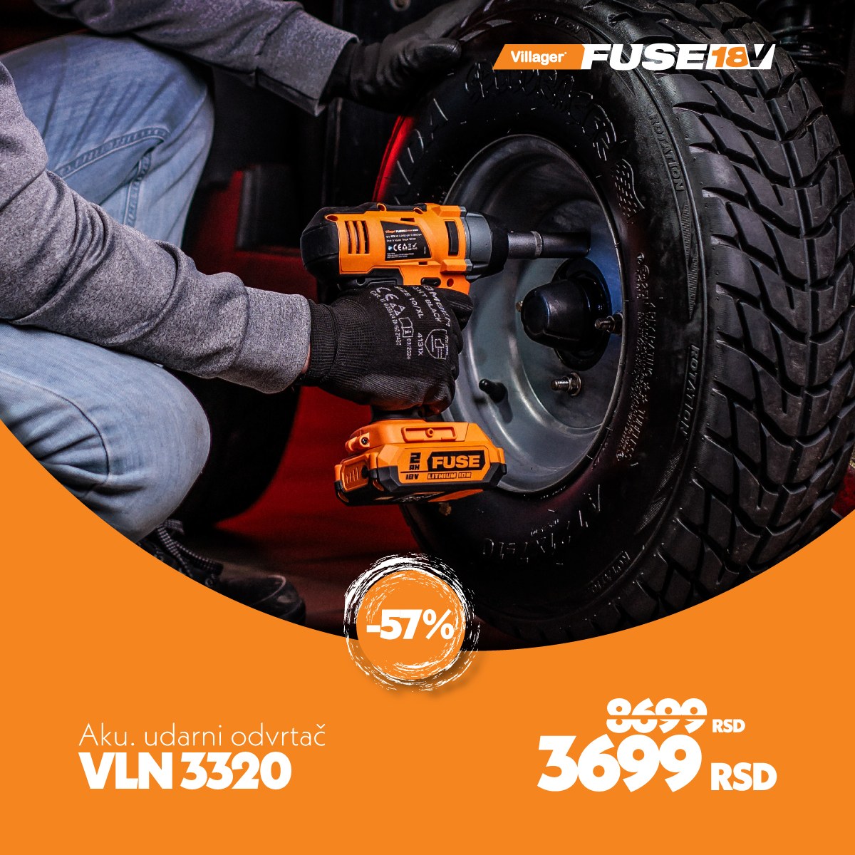 Villager Fuse Aku Udarni Odvrtač -57%