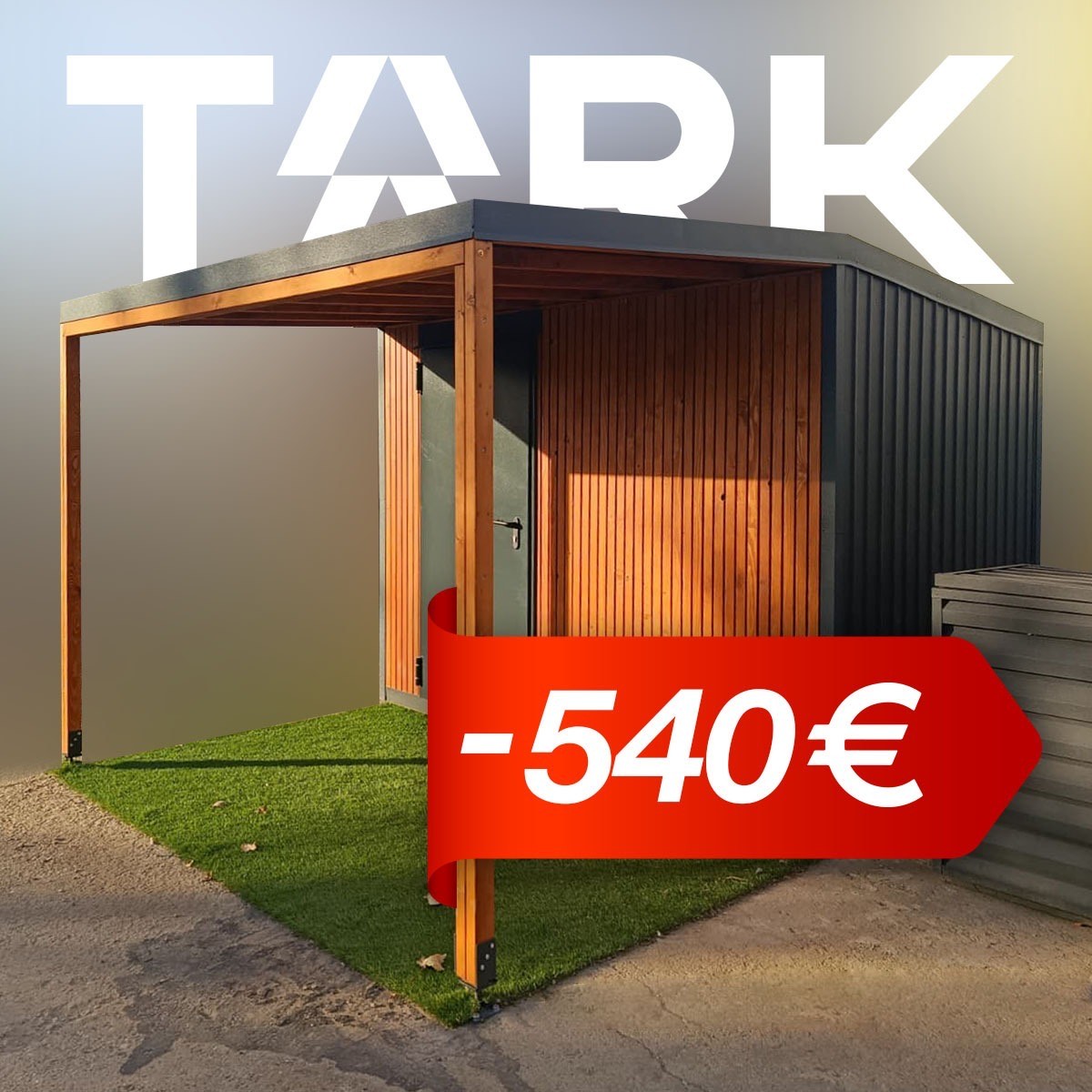 Baštenska kućica sa terasom 4×3 m