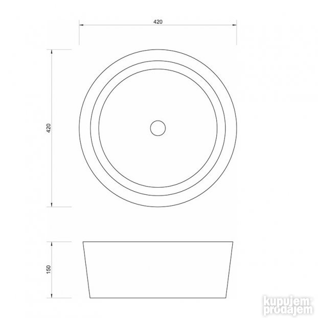 Mermerni lavabo 400 x 150mm  SCW18