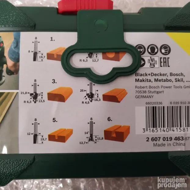 6x Bosch Glodala za Frezu 8mm