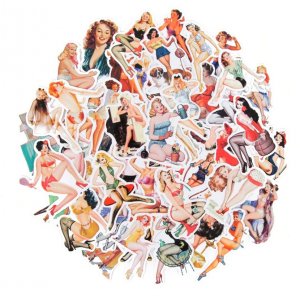 Nalepnice Retro Sexy Girls Za Auto Motor Laptop Model 1