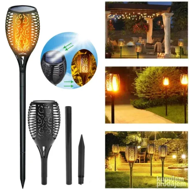 SOLARNA baklja  baštenska LED srednja h=58cm/SET 2 kom=1.800