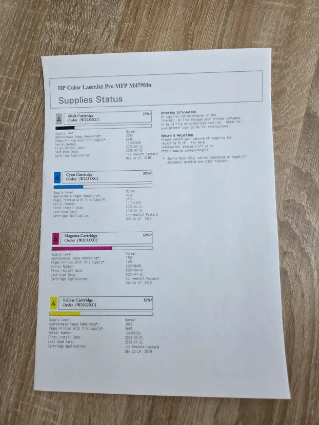 HP M479fdn kolor laserski MFP duplex lan usb toneri 20-60%