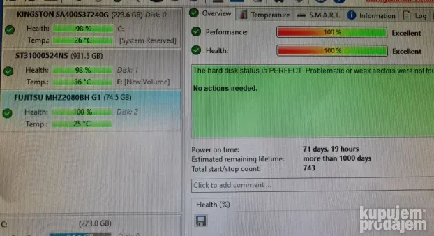 Hard disk za laptop 80gb (100% health) BR.11