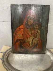Ikona na dasci Pravoslavna iz 17 veka, savrseno stanje
