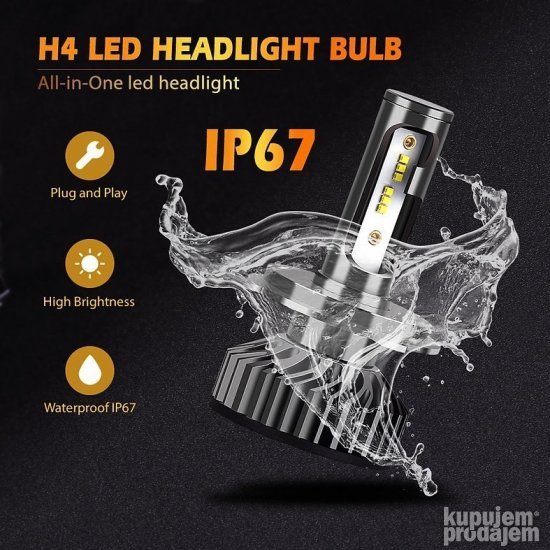 Led H4 PHI Zes chip 8000LM EXTRA KVALITET Garancija