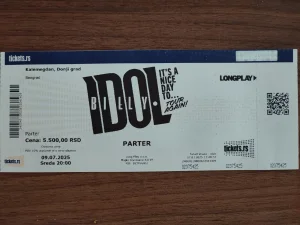 2 karte za koncert Billy Idol-a, večeras, 09.07.2025