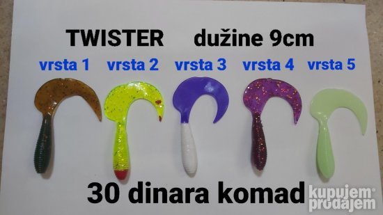 novi silikonski mamci pešovi šedovi tvisteri 20,30,40din