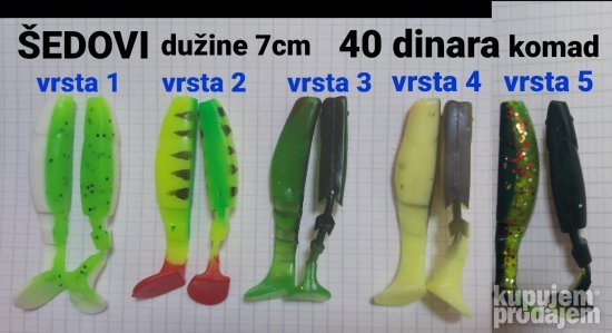 novi silikonski mamci pešovi šedovi tvisteri 20,30,40din
