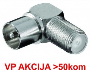 GMB Ugaoni adapter antenski kabl na F konektor CON-FC-025/90