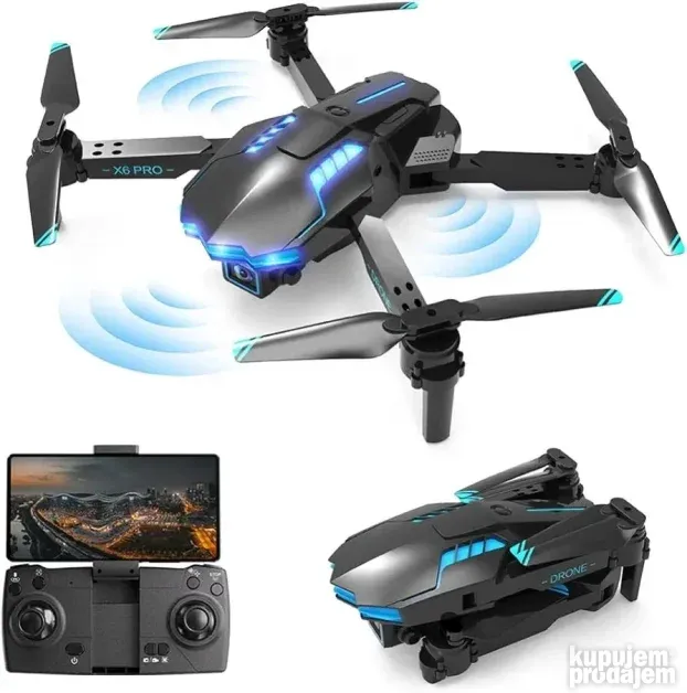 Sklopljivi dron sa 4K HD dual kamerama, WiFi FPV