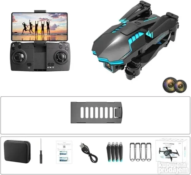 Sklopljivi dron sa 4K HD dual kamerama, WiFi FPV