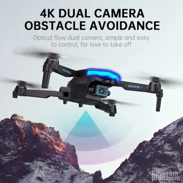 Sklopljivi dron sa 4K HD dual kamerama, WiFi FPV