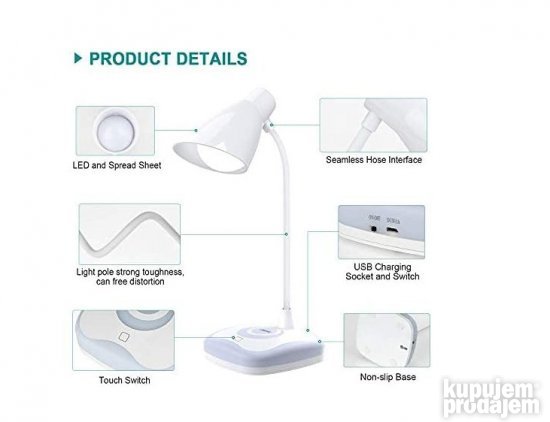 Led Stona Lampa na Dodir 10x11x37cm 5W - Omeril
