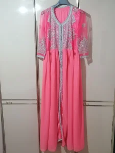 Divna etno haljina bogato ukrasena srebrnom srmom