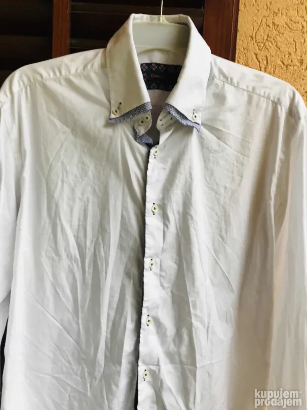 Garinello-svečana-atraktivna-bela košulja-puna detalja-XL