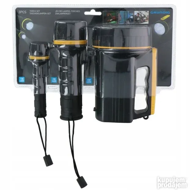 Grundig Set Baterijskih Lampi 3kom 1W/3W/5W