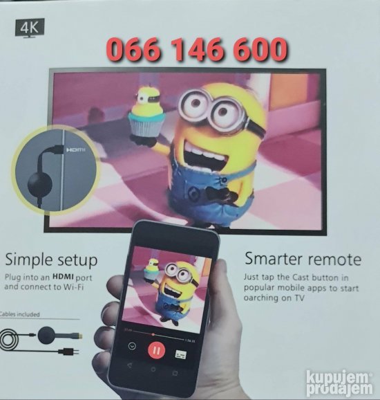 Chromecast za povezivanje telefona sa tv-om televizorom