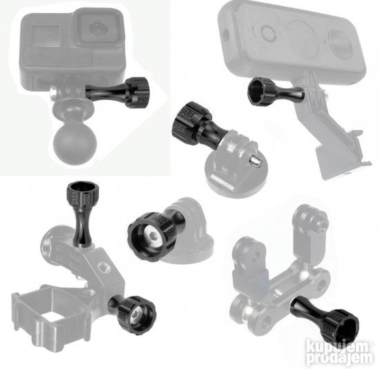 Aluminijumski Sraf 35 mm za GoPro Hero Crni CNC Sraf