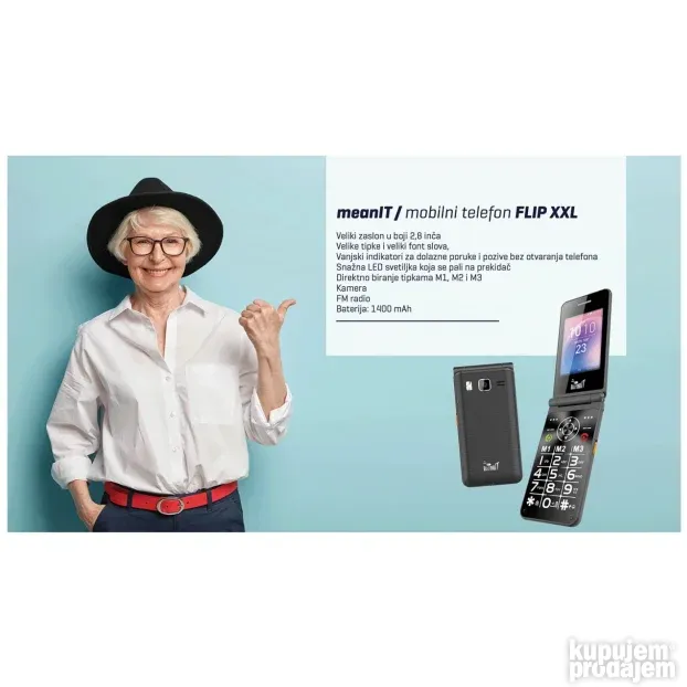 FLIP XXL Mobilni telefon sa velikim ekranom u boji 2,8"