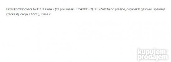 Filter kombinovani A2P3 R art.421 za polumasku NEXT BLS