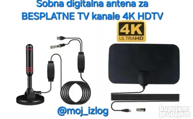 Sobna digitalna antena za besplatne TV kanale 4K HDTV