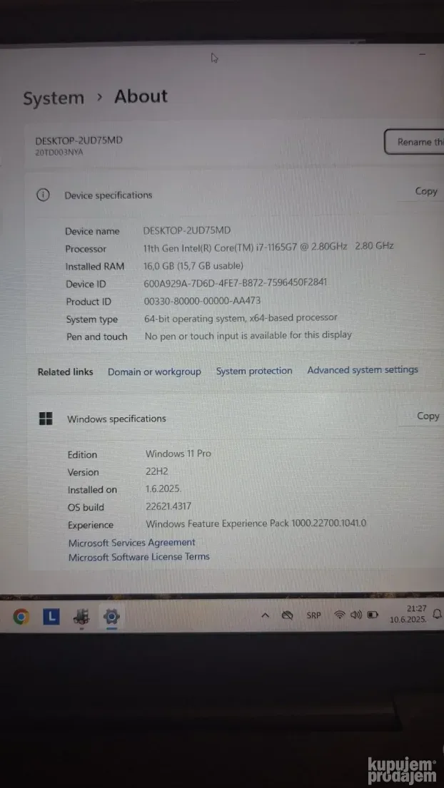 ThinkPad E15 G2 i7-1165G7, RAM 16GB, NVMe 512 SSD, 15.6 FHD
