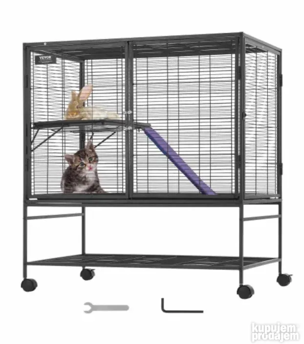 Metalni kavez za male zivotinje 92x58x100 cm
