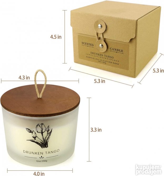 NOVOGODIŠNJI UKRAS Aromatična Sveća Na PRIRODNOJ Bazi 350g