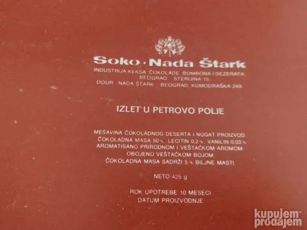 Kutija od bombonjere soko nada stark jugoslavija
