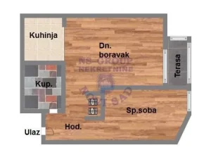 Socijalno, dvosoban, 44 m²