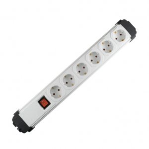Razvodnik sa 6 mesta 2m 1.0mm2 + prekidač PNV06K-90/WH