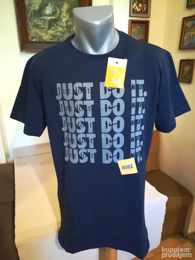 Nova muska pamucna markirana majica Nike Plava XL Novo