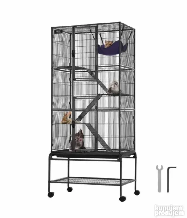 Metalni kavez za male zivotinje 75x45x175cm