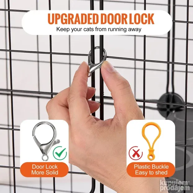 VEVOR veliki kavez za mačke sa 4 nivoa, 137 x 104 x 175 cm