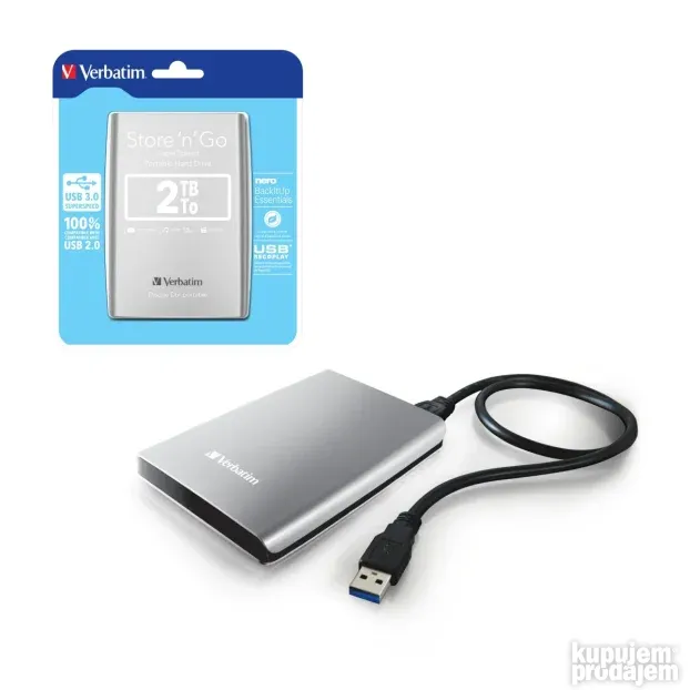 Eksterni Hard Disk VERBATIM Store n Go 2TB USB 3.0 Silver