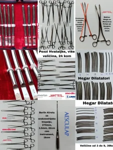 Ginekološki Instrumenti, Hegar Dilatatori, Pozzi hvataljke