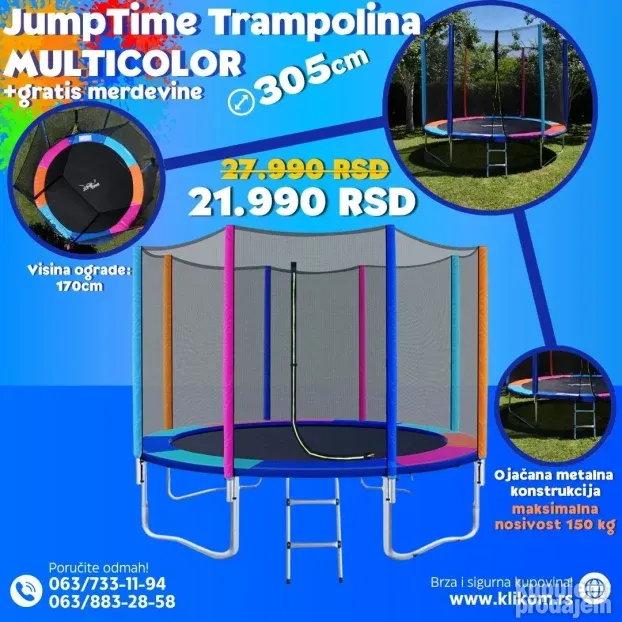Tramboline sa merdevinama 183, 305 i 366cm TOP KVALITET