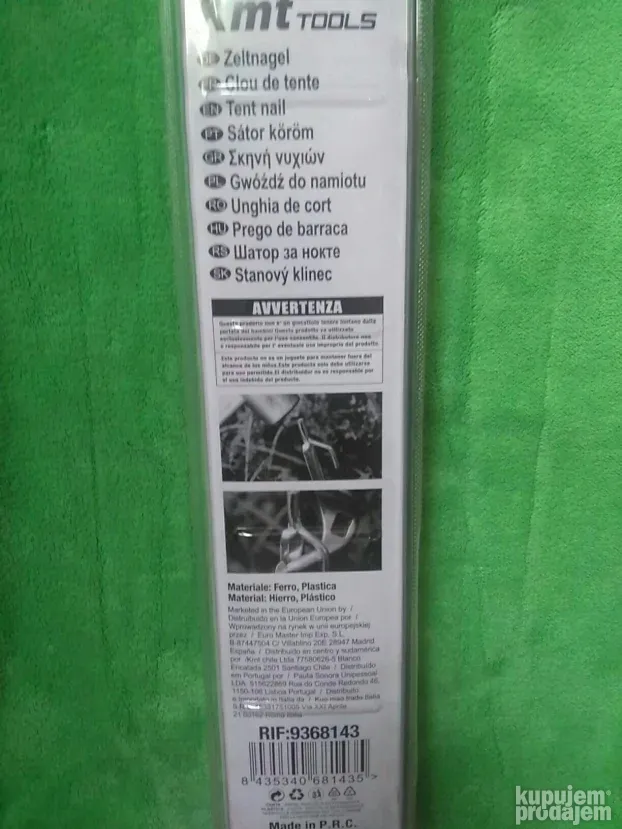 Zatezac šatora za ukopavanje KLINOVI ZA MONTAŽU