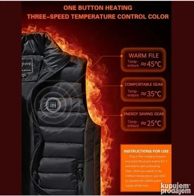 Prsluk sa grejačem za muškarce