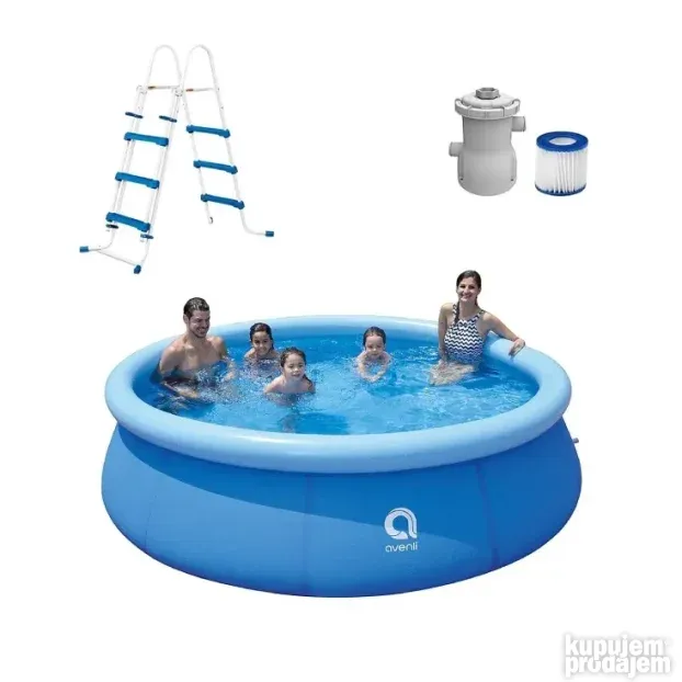 Bazen sa pumpom i lestvama 360x90