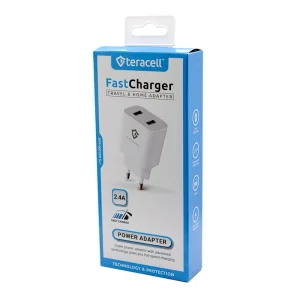 Kucni punjac Teracell TC-08 2USB 5V 2.4A 12W beli