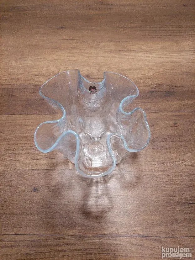 Muurla Hand Made Glass Vase, Made in Finland