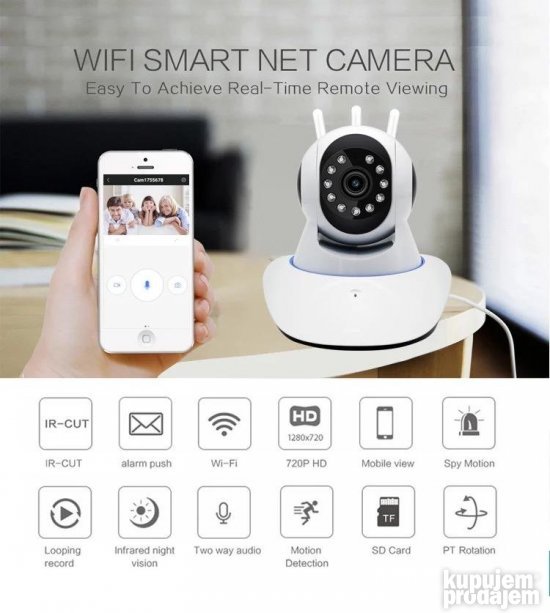KAMERA bezicna wifi unutrasnja sa led svetlom 2mpx ip roto
