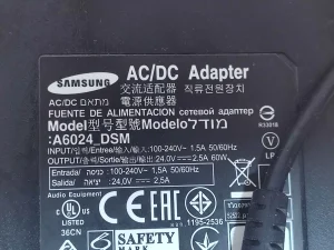 Samsung 24V 2,5A adapter Soundbar Subwoofer