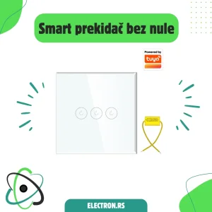 Touch prekidač na dodir WIFI bez N provodnika 3x10A