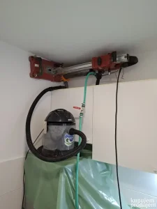 Ventilacija, aspirator, bušenje rupa dijamantskim krunama