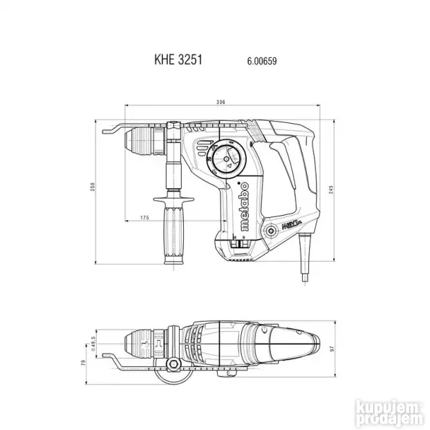 Metabo Elektro-pneumatski čekić KHE 3251 (600659000)