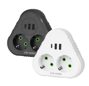 Trokutasti lopov sa 2 utičnice i 3 USB porta
