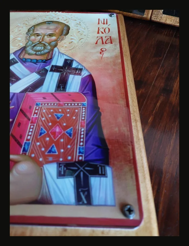 Sv. Nikola Ikona aluminijum drvo + poklon